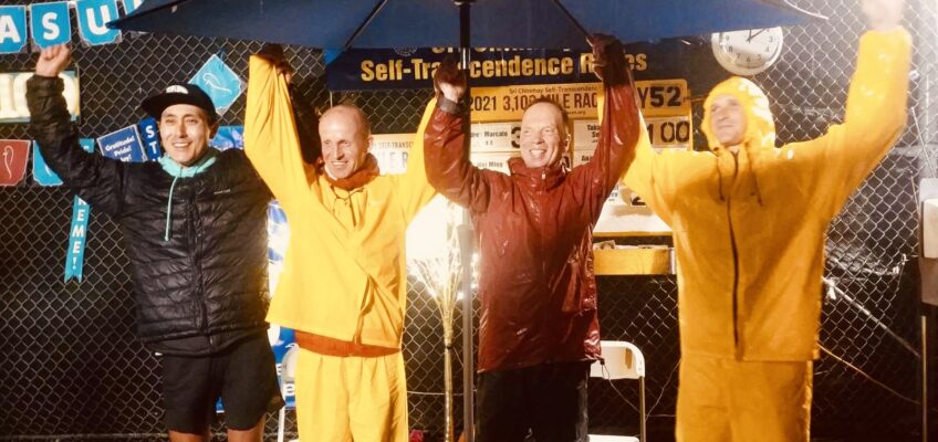 3100-Mile runners at the finish of the race in 2021