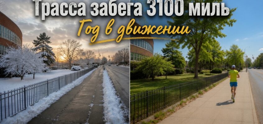 Трасса забега 3100 миль в течении года